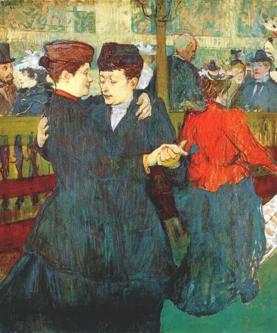 At the Moulin-Rouges, Two Women Walzing Henri de Toulouse-Lautrec